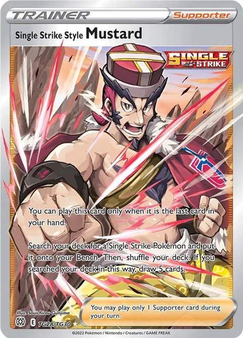 Single Strike Style Mustard #TG28/TG30 Holofoil Pokémon card from Brilliant Stars Trainer Gallery