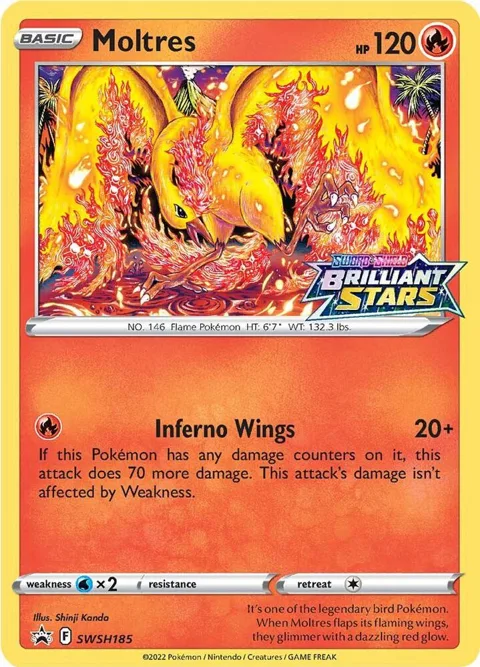 Moltres #SWSH185 Holofoil Pokémon card from Sword & Shield Promo Cards