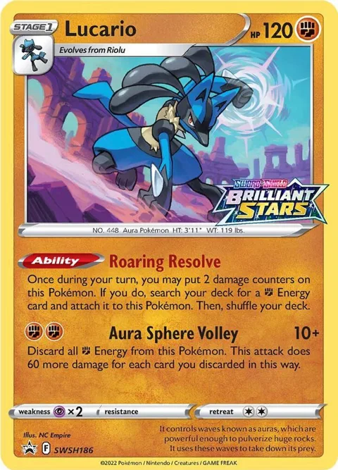 Lucario #SWSH186 Holofoil Pokémon card from Sword & Shield Promo Cards
