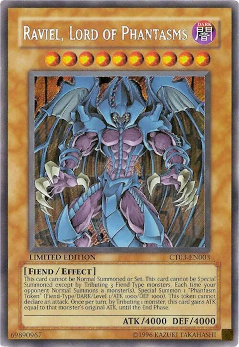 Raviel, Lord of Phantasms CT03-EN003 Yu-Gi-Oh card from 2006 Collectors Tin
