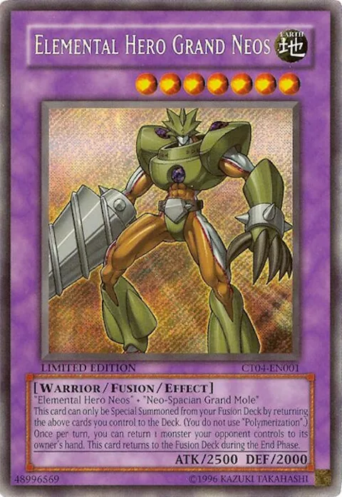 Elemental HERO Grand Neos CT04-EN001 Yu-Gi-Oh card from 2007 Collectors Tin