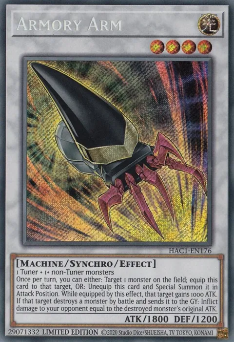 Armory Arm HAC1-EN176 Yu-Gi-Oh card from Hidden Arsenal: Chapter 1