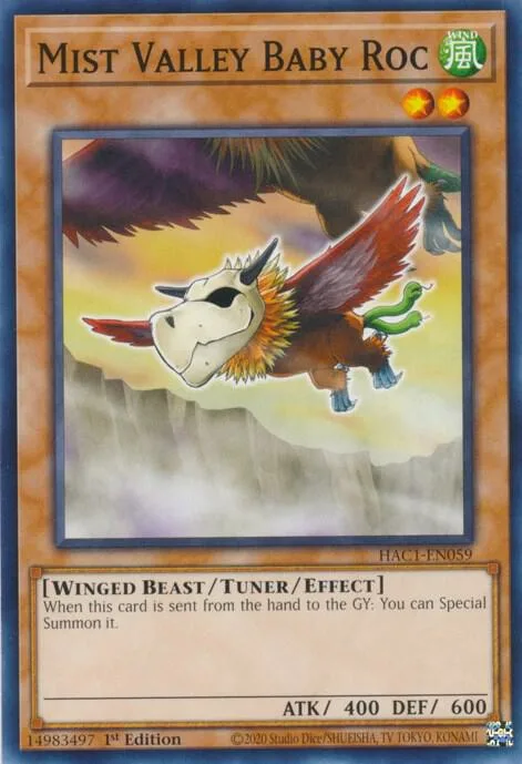 Mist Valley Baby Roc HAC1-EN059 Yu-Gi-Oh card from Hidden Arsenal: Chapter 1