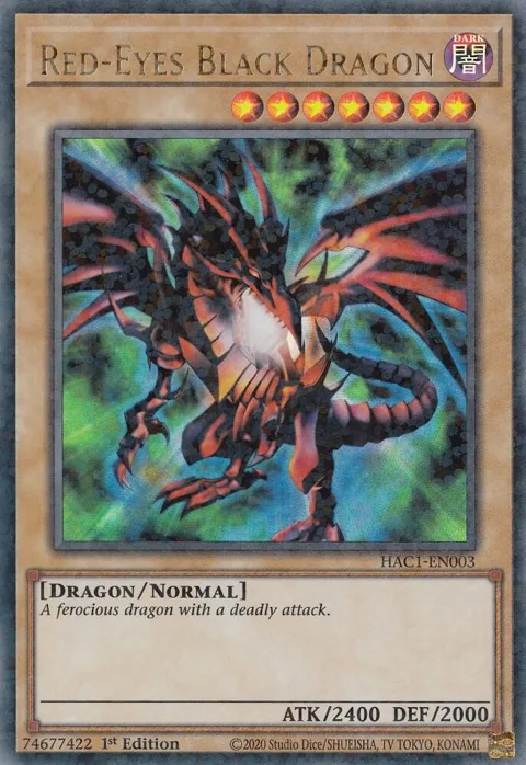 Red-Eyes Black Dragon Duel Terminal HAC1-EN003 Yu-Gi-Oh card from Hidden Arsenal: Chapter 1