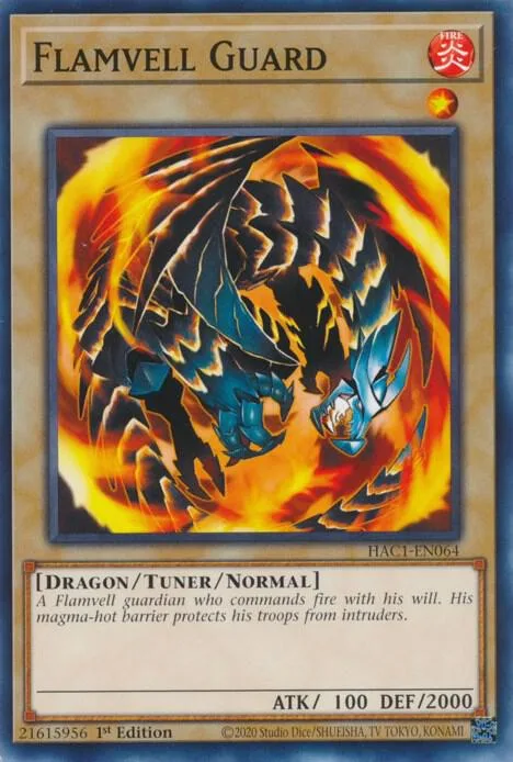 Flamvell Guard HAC1-EN064 Yu-Gi-Oh card from Hidden Arsenal: Chapter 1