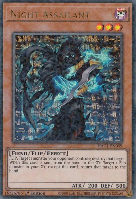 Night Assailant Duel Terminal HAC1-EN009 Yu-Gi-Oh card from Hidden Arsenal: Chapter 1