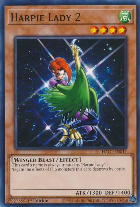 Harpie Lady 2 HAC1-EN011 Yu-Gi-Oh card from Hidden Arsenal: Chapter 1