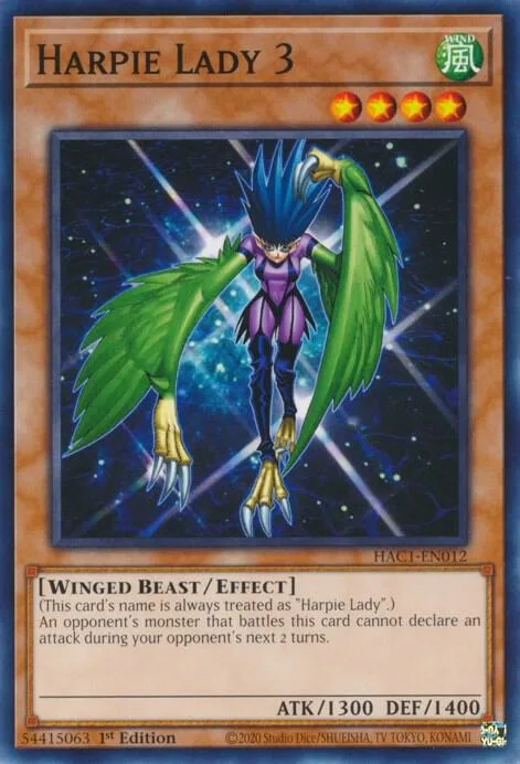 Harpie Lady 3 HAC1-EN012 Yu-Gi-Oh card from Hidden Arsenal: Chapter 1