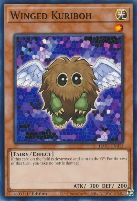 Winged Kuriboh HAC1-EN013 Yu-Gi-Oh card from Hidden Arsenal: Chapter 1