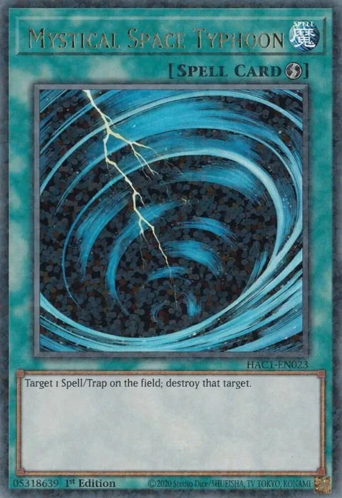 Mystical Space Typhoon Duel Terminal HAC1-EN023 Yu-Gi-Oh card from Hidden Arsenal: Chapter 1