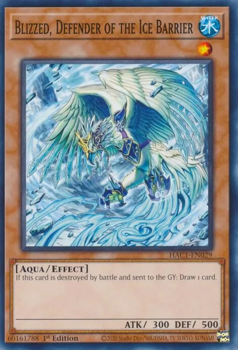 Blizzed, Defender of the Ice Barrier HAC1-EN029 Yu-Gi-Oh card from Hidden Arsenal: Chapter 1