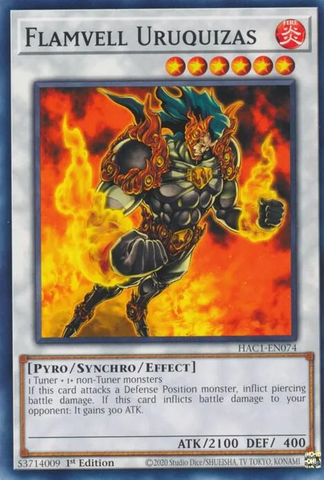 Flamvell Uruquizas HAC1-EN074 Yu-Gi-Oh card from Hidden Arsenal: Chapter 1