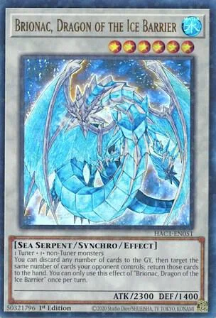 Brionac, Dragon of the Ice Barrier Duel Terminal HAC1-EN051 Yu-Gi-Oh card from Hidden Arsenal: Chapter 1