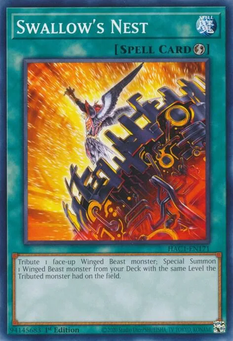 Swallow's Nest HAC1-EN171 Yu-Gi-Oh card from Hidden Arsenal: Chapter 1
