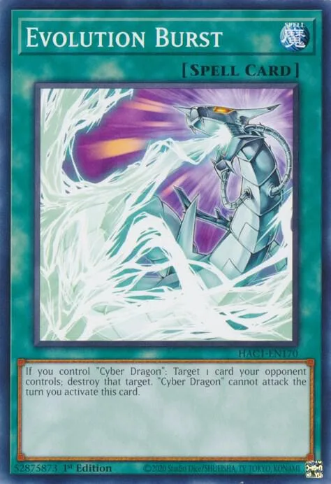 Evolution Burst HAC1-EN170 Yu-Gi-Oh card from Hidden Arsenal: Chapter 1