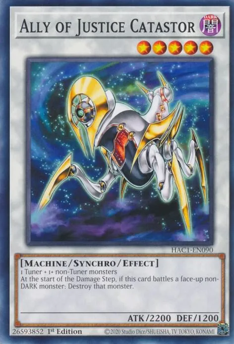 Ally of Justice Catastor HAC1-EN090 Yu-Gi-Oh card from Hidden Arsenal: Chapter 1
