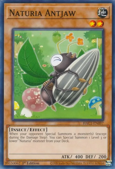 Naturia Antjaw HAC1-EN097 Yu-Gi-Oh card from Hidden Arsenal: Chapter 1