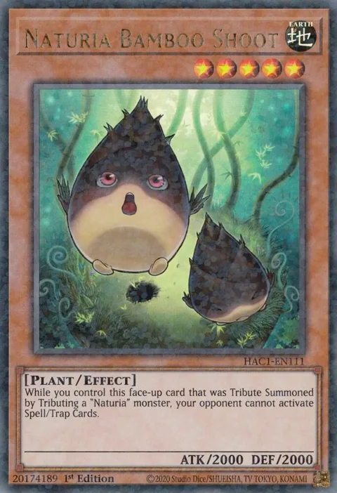 Naturia Bamboo Shoot Duel Terminal HAC1-EN111 Yu-Gi-Oh card from Hidden Arsenal: Chapter 1