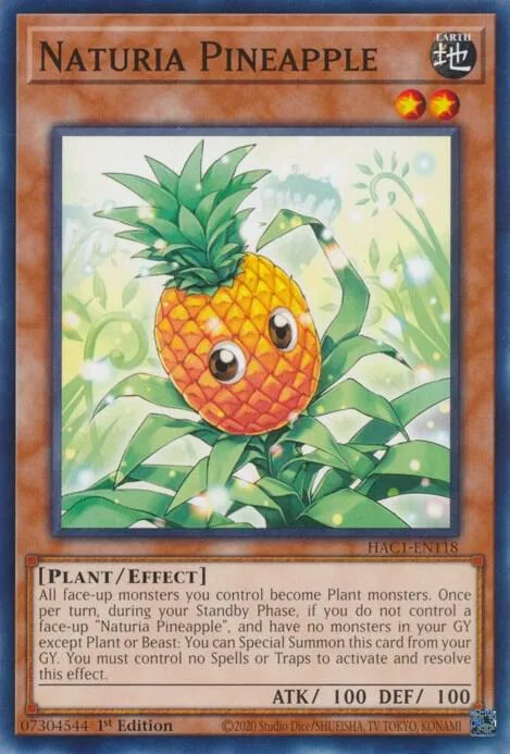 Naturia Pineapple HAC1-EN118 Yu-Gi-Oh card from Hidden Arsenal: Chapter 1