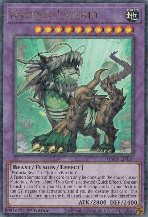 Naturia Exterio Duel Terminal HAC1-EN119 Yu-Gi-Oh card from Hidden Arsenal: Chapter 1
