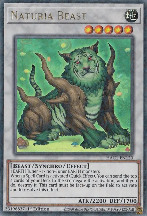 Naturia Beast Duel Terminal HAC1-EN120 Yu-Gi-Oh card from Hidden Arsenal: Chapter 1