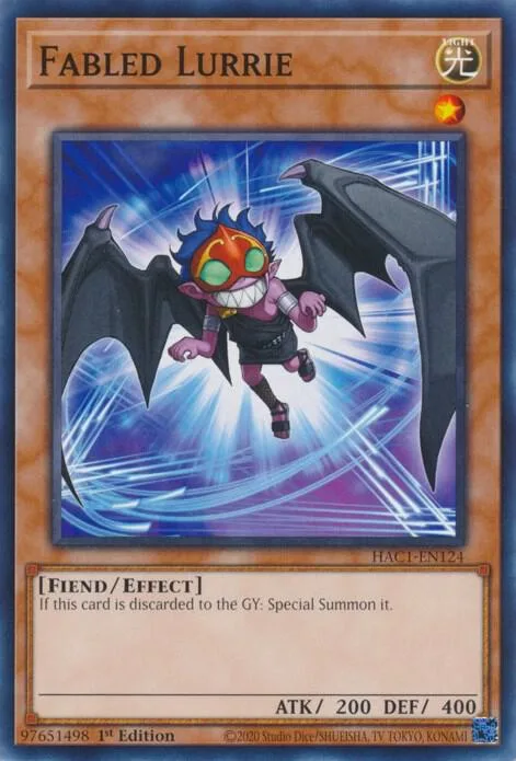 Fabled Lurrie HAC1-EN124 Yu-Gi-Oh card from Hidden Arsenal: Chapter 1