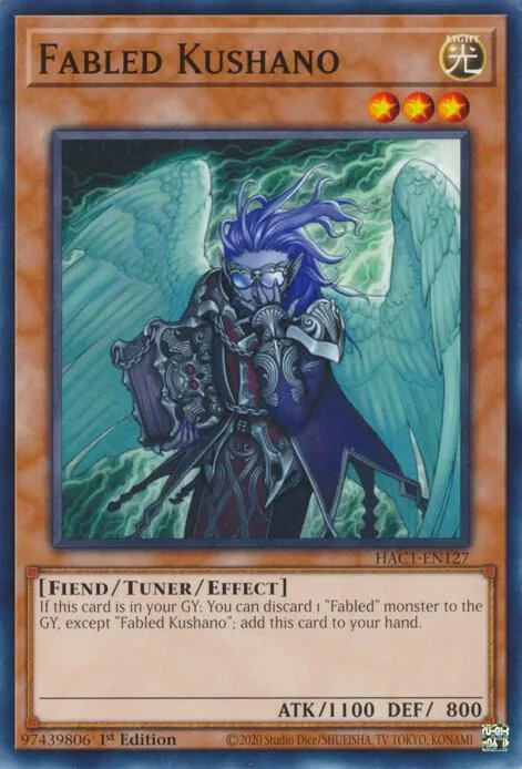 Fabled Kushano HAC1-EN127 Yu-Gi-Oh card from Hidden Arsenal: Chapter 1