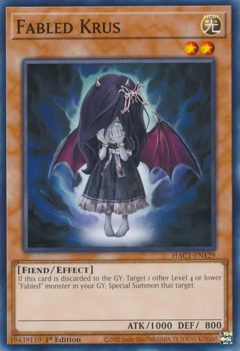 Fabled Krus HAC1-EN129 Yu-Gi-Oh card from Hidden Arsenal: Chapter 1