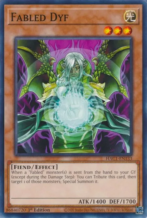 Fabled Dyf HAC1-EN133 Yu-Gi-Oh card from Hidden Arsenal: Chapter 1