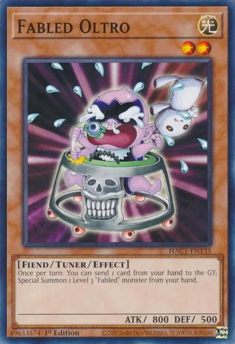 Fabled Oltro HAC1-EN135 Yu-Gi-Oh card from Hidden Arsenal: Chapter 1