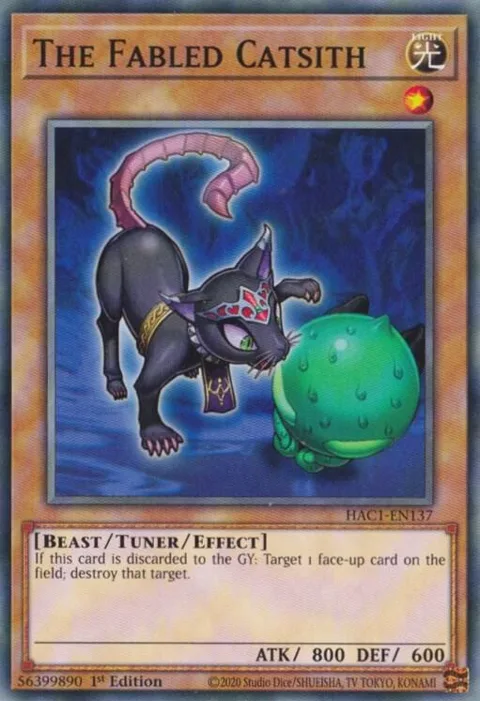 The Fabled Catsith HAC1-EN137 Yu-Gi-Oh card from Hidden Arsenal: Chapter 1