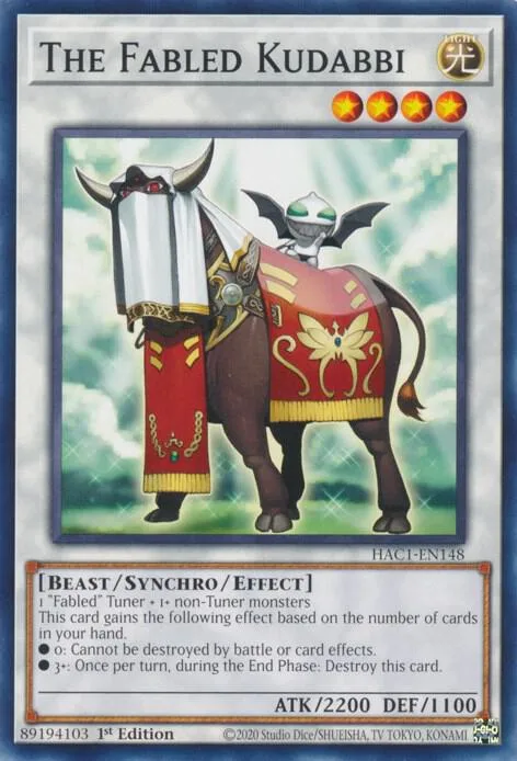 The Fabled Kudabbi HAC1-EN148 Yu-Gi-Oh card from Hidden Arsenal: Chapter 1