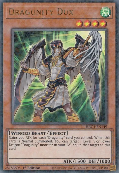 Dragunity Dux Duel Terminal HAC1-EN149 Yu-Gi-Oh card from Hidden Arsenal: Chapter 1