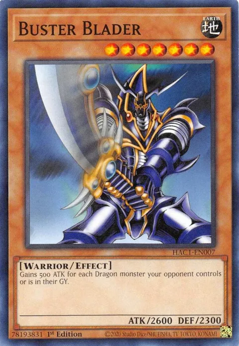 Buster Blader HAC1-EN007 Yu-Gi-Oh card from Hidden Arsenal: Chapter 1
