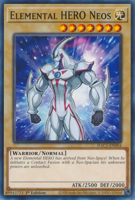 Elemental HERO Neos HAC1-EN004 Yu-Gi-Oh card from Hidden Arsenal: Chapter 1