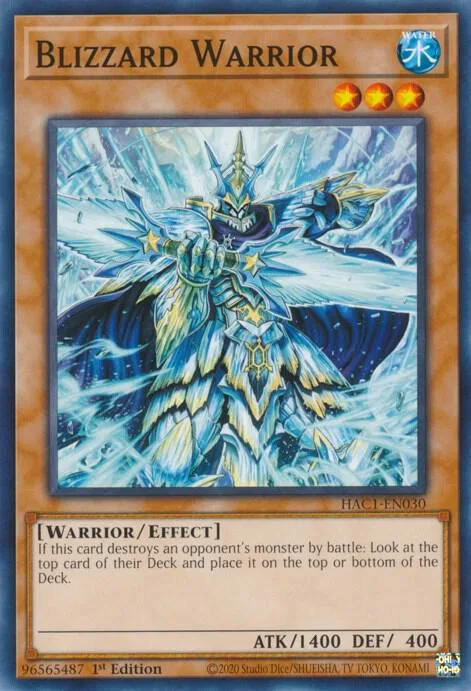 Blizzard Warrior HAC1-EN030 Yu-Gi-Oh card from Hidden Arsenal: Chapter 1