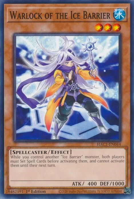 Warlock of the Ice Barrier HAC1-EN044 Yu-Gi-Oh card from Hidden Arsenal: Chapter 1
