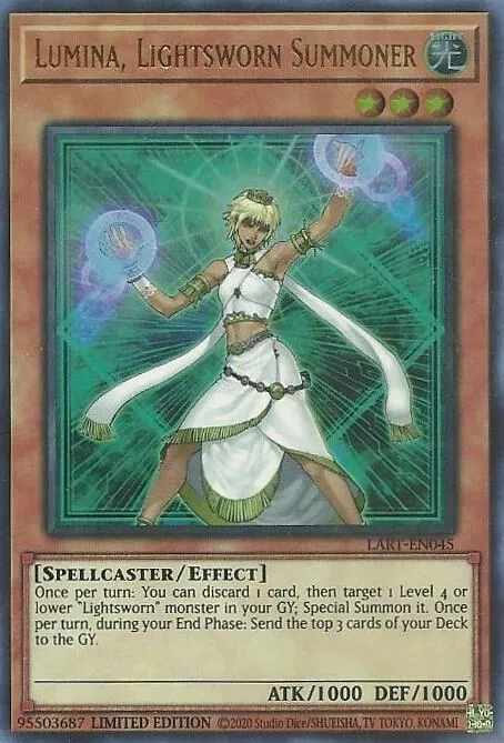 Lumina, Lightsworn Summoner LART-EN045 Yu-Gi-Oh card from The Lost Art Promotion