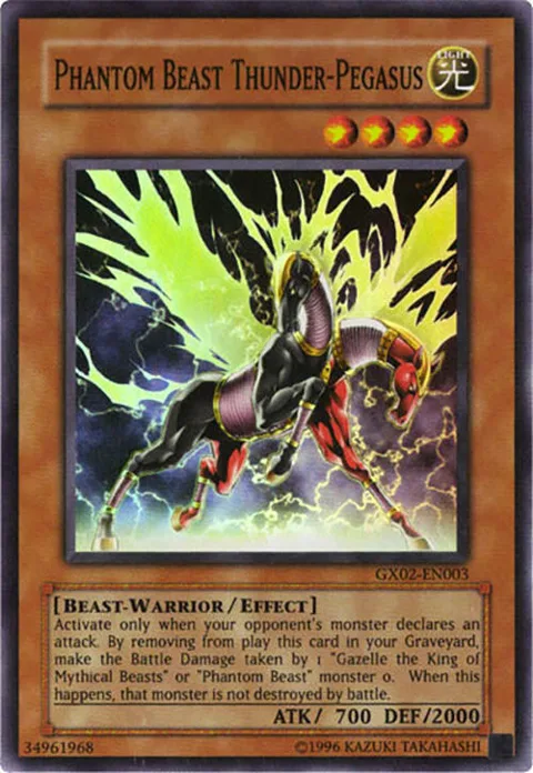 Phantom Beast Thunder-Pegasus GX02-EN003 Yu-Gi-Oh card from GX Tag Force Promo