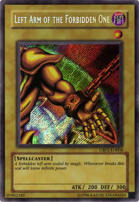Left Arm of the Forbidden One UBP1-EN004 Yu-Gi-Oh card from GX Ultimate Beginner's Pack 1