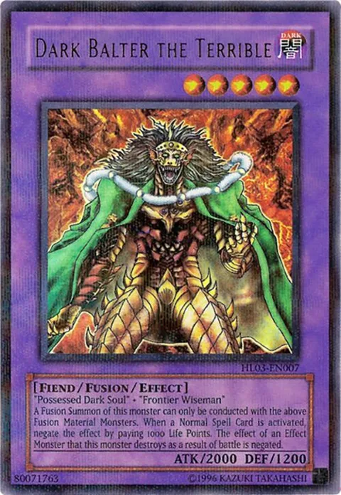 Dark Balter the Terrible HL03-EN007 Yu-Gi-Oh card from Hobby League 3