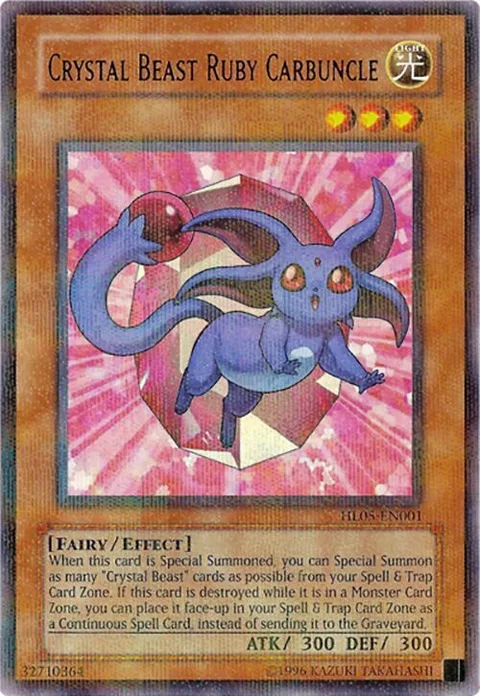 Crystal Beast Ruby Carbuncle HL05-EN001 Yu-Gi-Oh card from Hobby League 5
