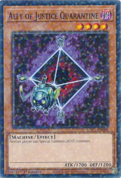 Ally of Justice Quarantine Duel Terminal HAC1-EN088 Yu-Gi-Oh card from Hidden Arsenal: Chapter 1