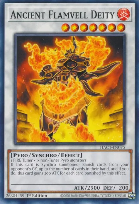 Ancient Flamvell Deity HAC1-EN075 Yu-Gi-Oh card from Hidden Arsenal: Chapter 1