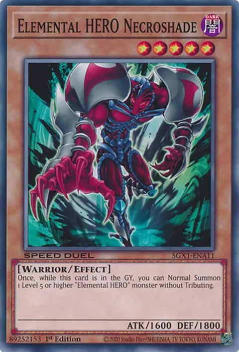 Elemental HERO Necroshade SGX1-ENA11 Yu-Gi-Oh card from Speed Duel GX: Duel Academy Box