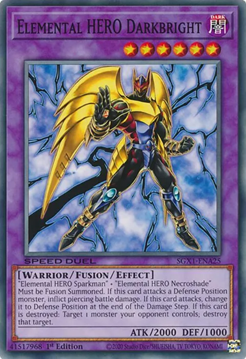 Elemental HERO Darkbright SGX1-ENA25 Yu-Gi-Oh card from Speed Duel GX: Duel Academy Box