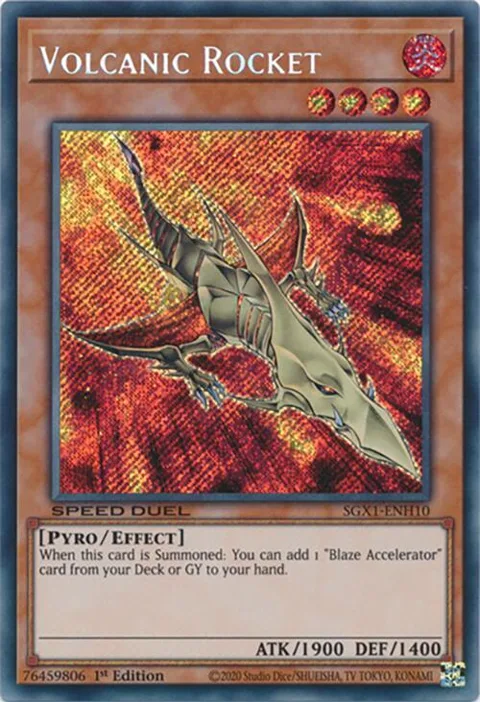 Volcanic Rocket Secret Rare SGX1-ENH10 Yu-Gi-Oh card from Speed Duel GX: Duel Academy Box