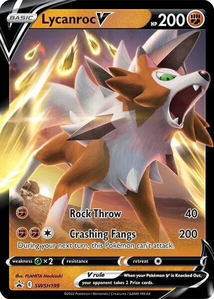 Lycanroc V #SWSH199 Holofoil Pokémon card from Sword & Shield Promo Cards