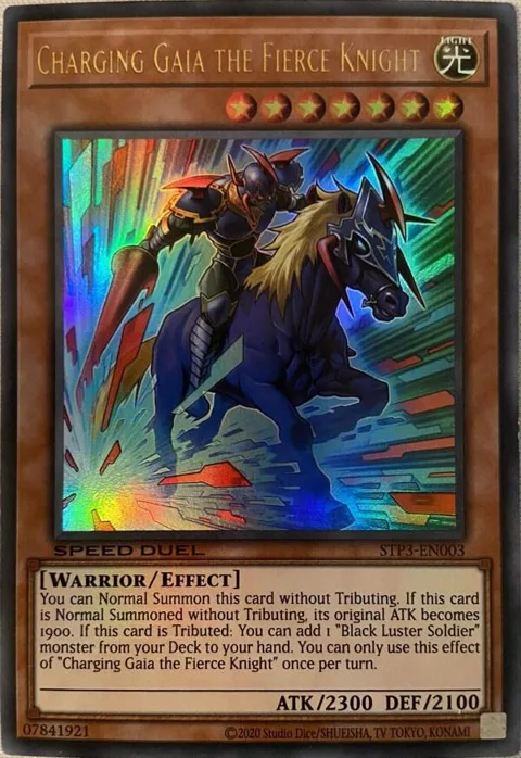 Charging Gaia the Fierce Knight STP3-EN003 Yu-Gi-Oh card from Speed Duel: Tournament Pack 3