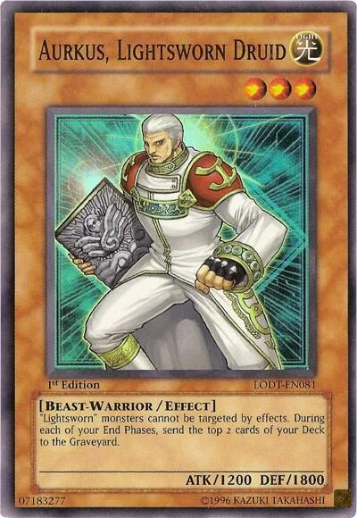 Aurkus, Lightsworn Druid LODT-EN081 LODT 1st Edition Yu-Gi-Oh card from Light of Destruction